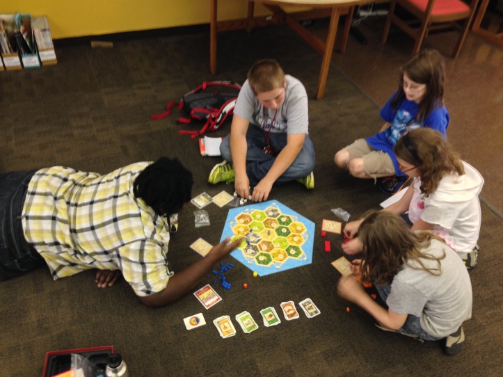 A few of us played Settlers of Catan to start off the afternoon.